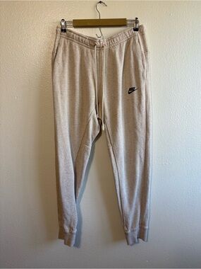 Nike Size Medium Mens Club Fleece Beige Speckled Jogger Sweatpants Active Gym